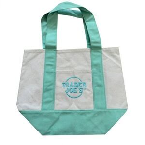 New with tags Trader Joe’s mini tote bags light green and white